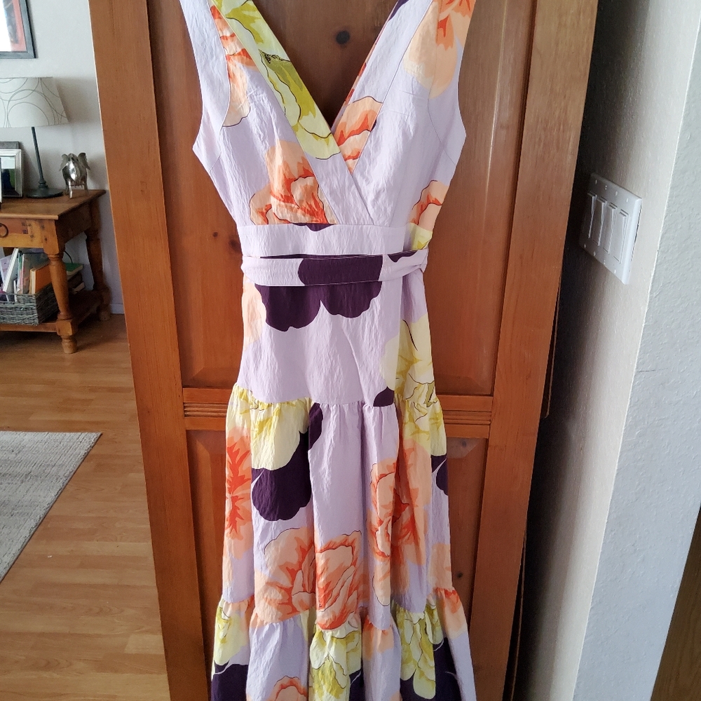 Anthropologie Maeve Floral Wrap Maxi Dress Size S EUC